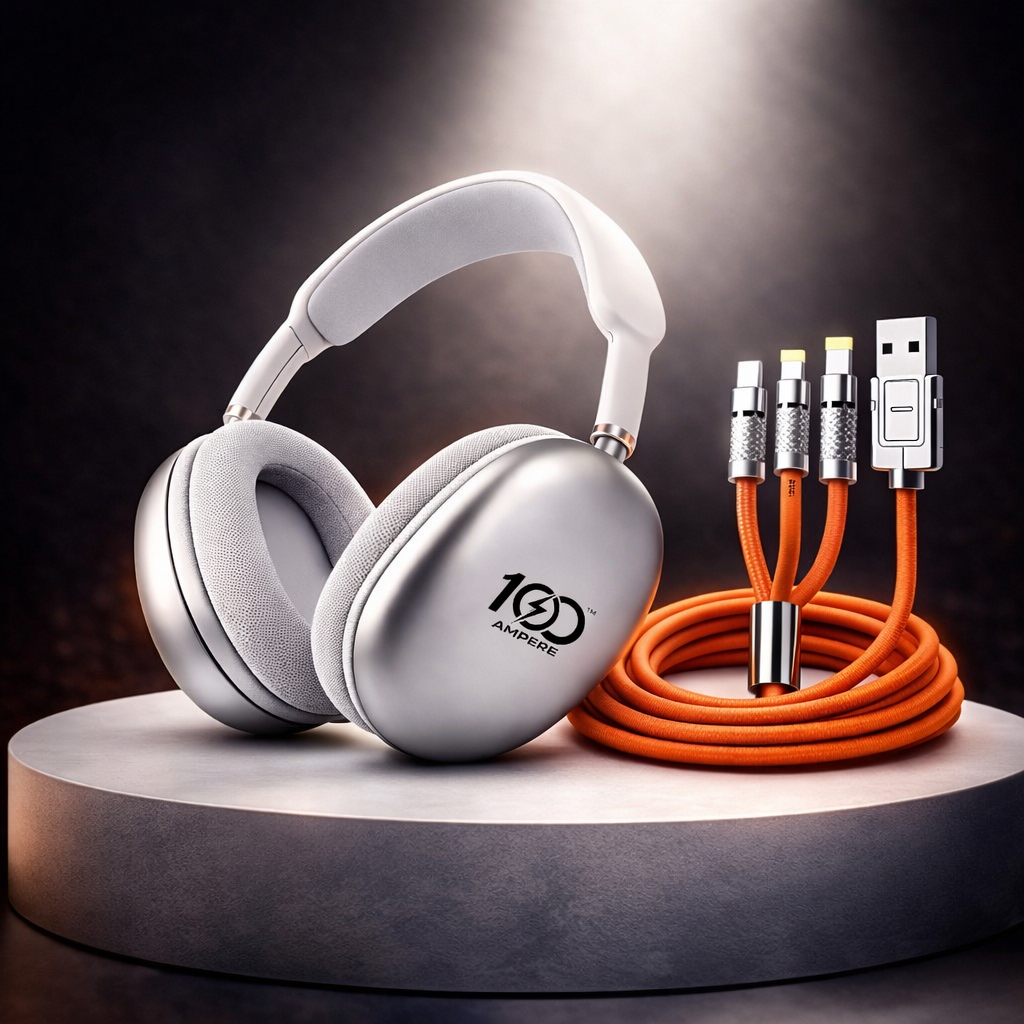 P9 Wireless Headphone & 3-in-1 Cable Combo