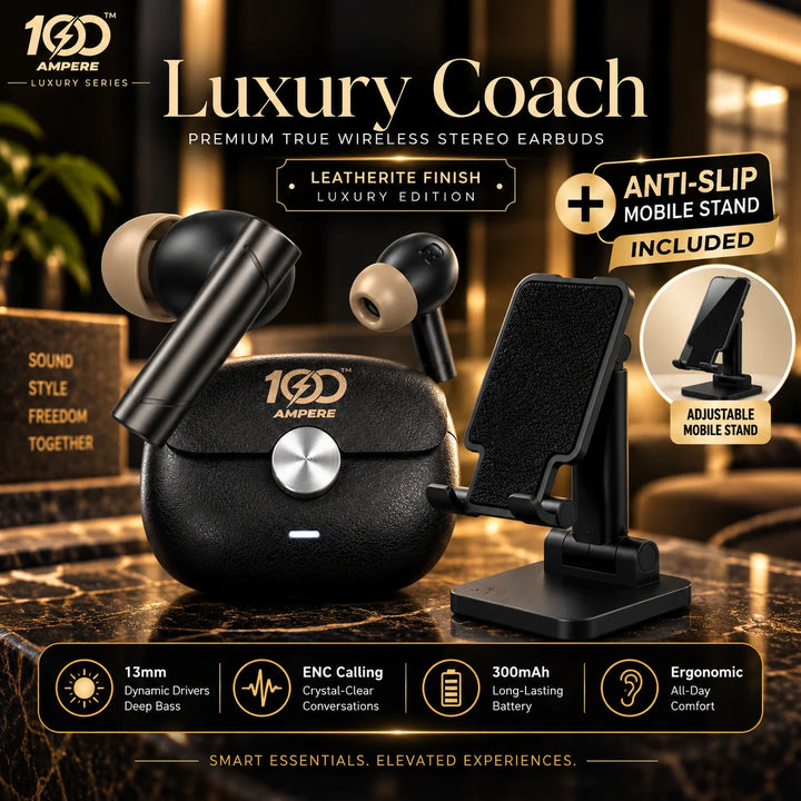 Coach Luxury Edition Black with Anti Slip Mobile Stand