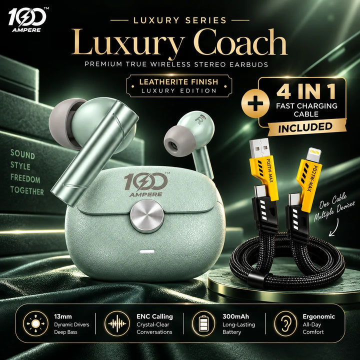 Coach Luxury Edition Green with 4-in-1 Charging Cable