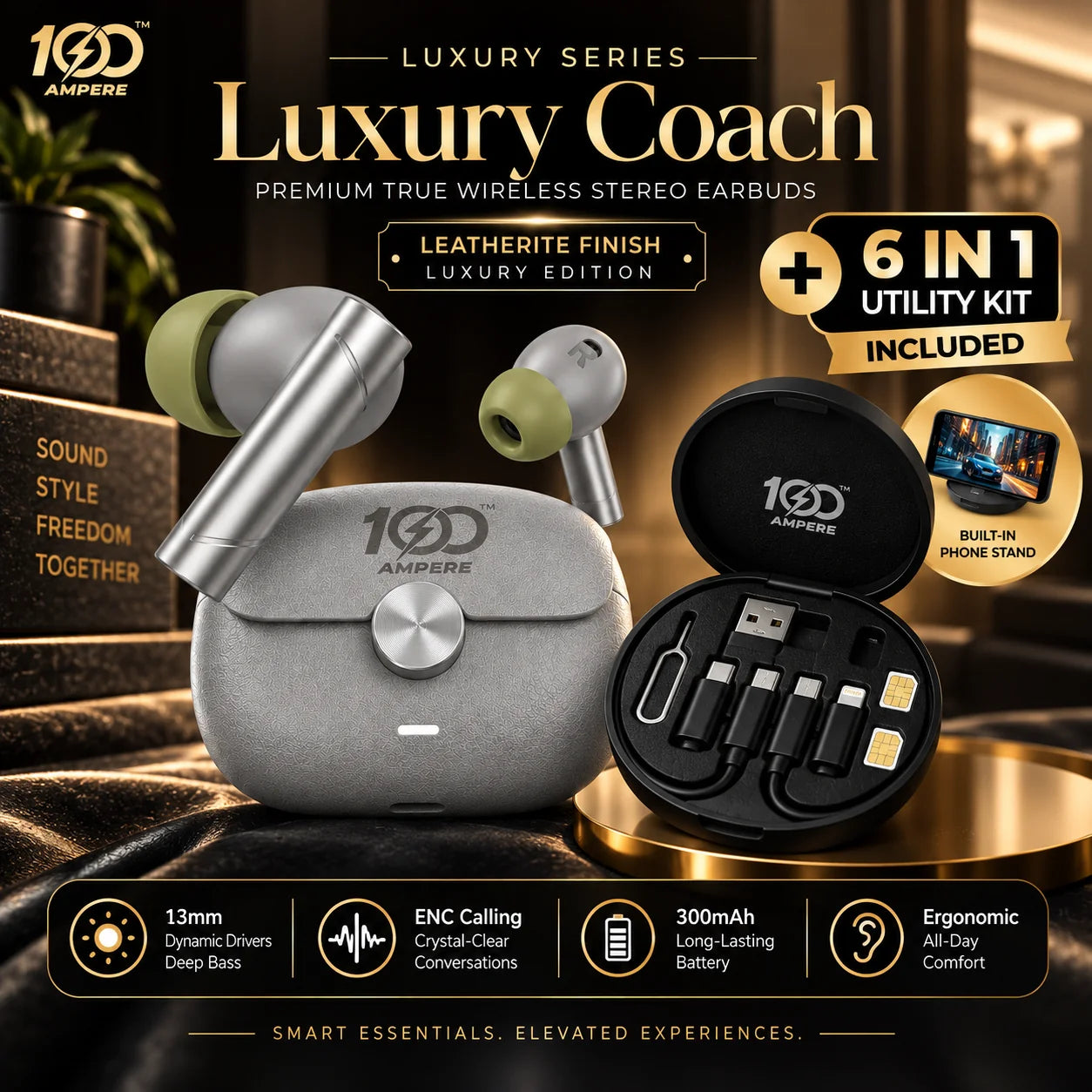Coach Luxury Edition Grey with 6-in-1 Charging & Utility Kit