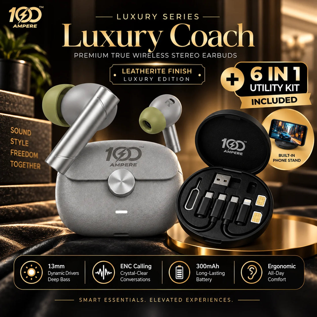 Coach Luxury Edition Grey with 6-in-1 Charging & Utility Kit