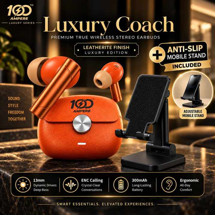 Coach Luxury Edition Orange with Anti Slip Mobile Stand