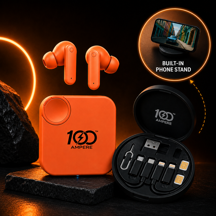 Earbuds 2.0 Orange with 6-in-1 Charging & Utility Kit