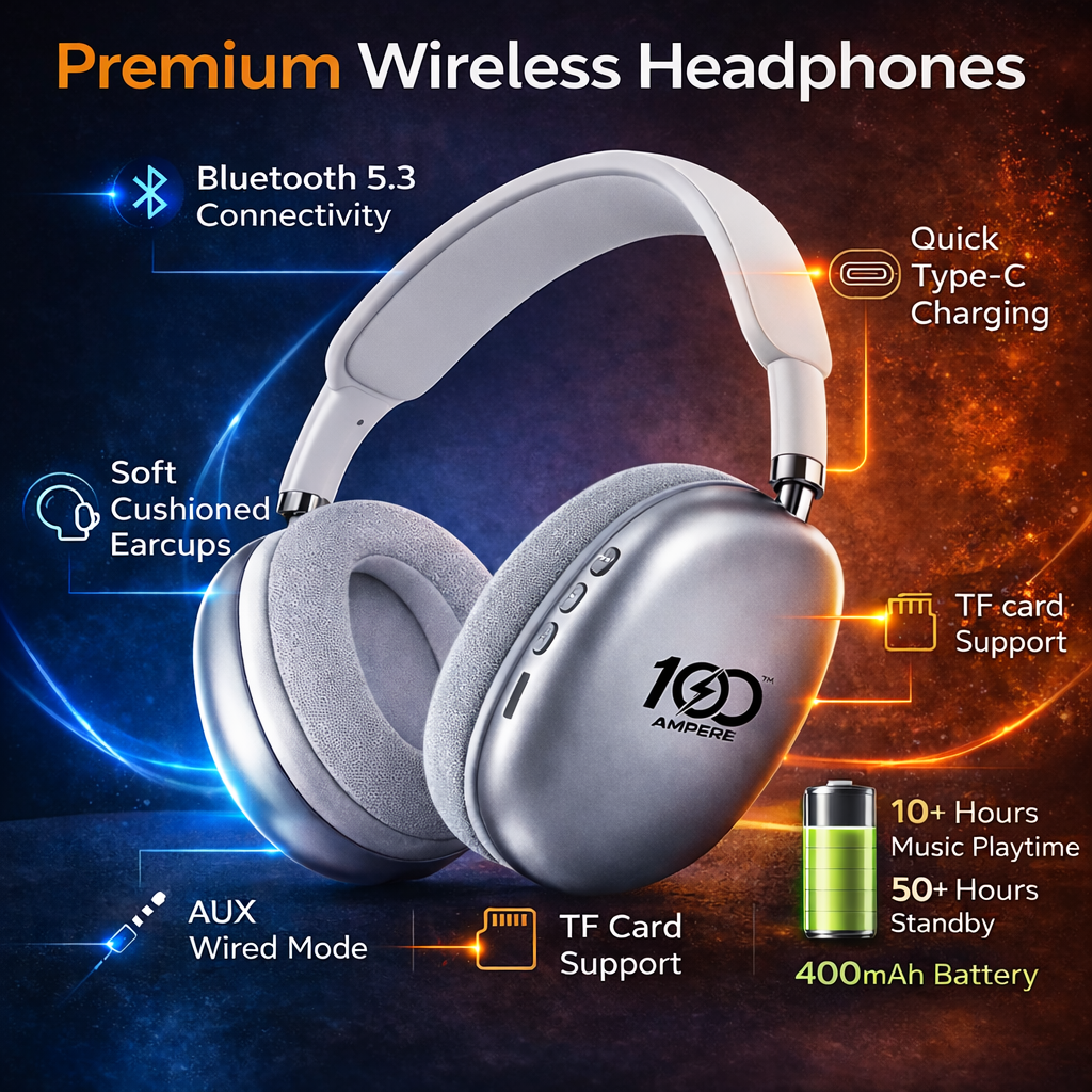 P9 Wireless Headphone & 3-in-1 Cable Combo