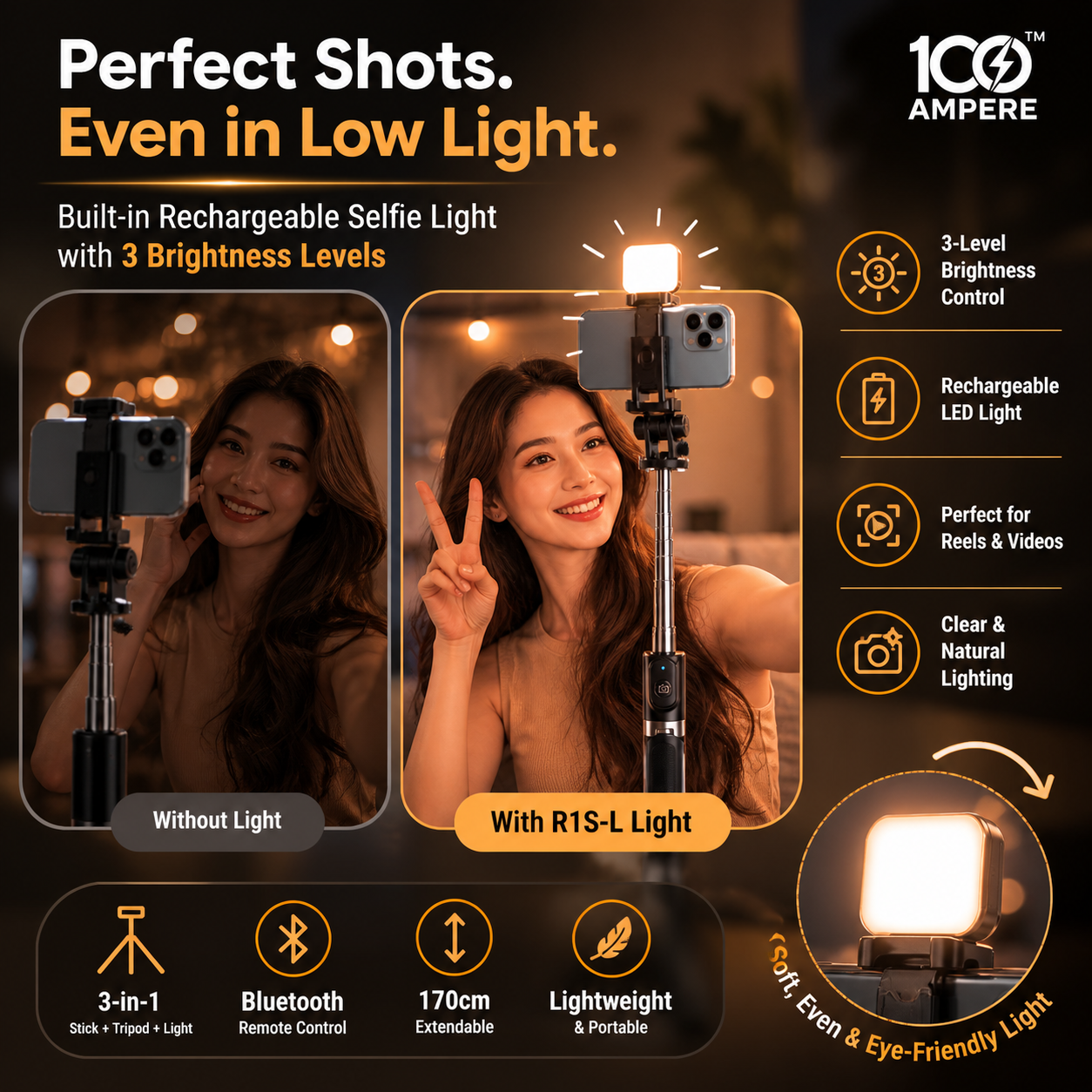 Content Creator Combo Kit - Selfie Tripod + Wireless Mic