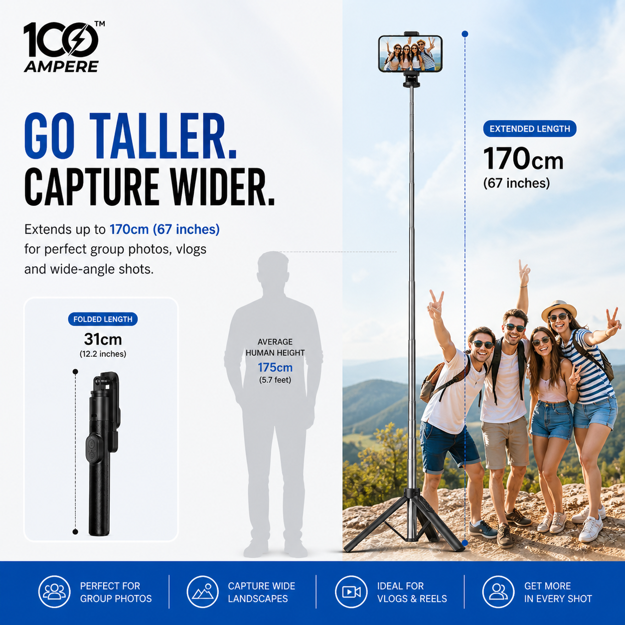 Y17 Bluetooth Selfie Stick Tripod with Remote