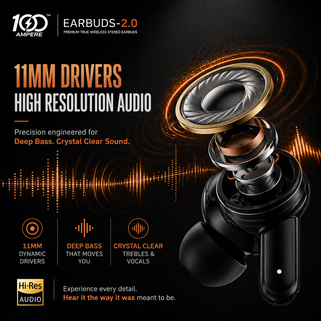 Earbuds 2.0 Black with Anti Slip Mobile Stand
