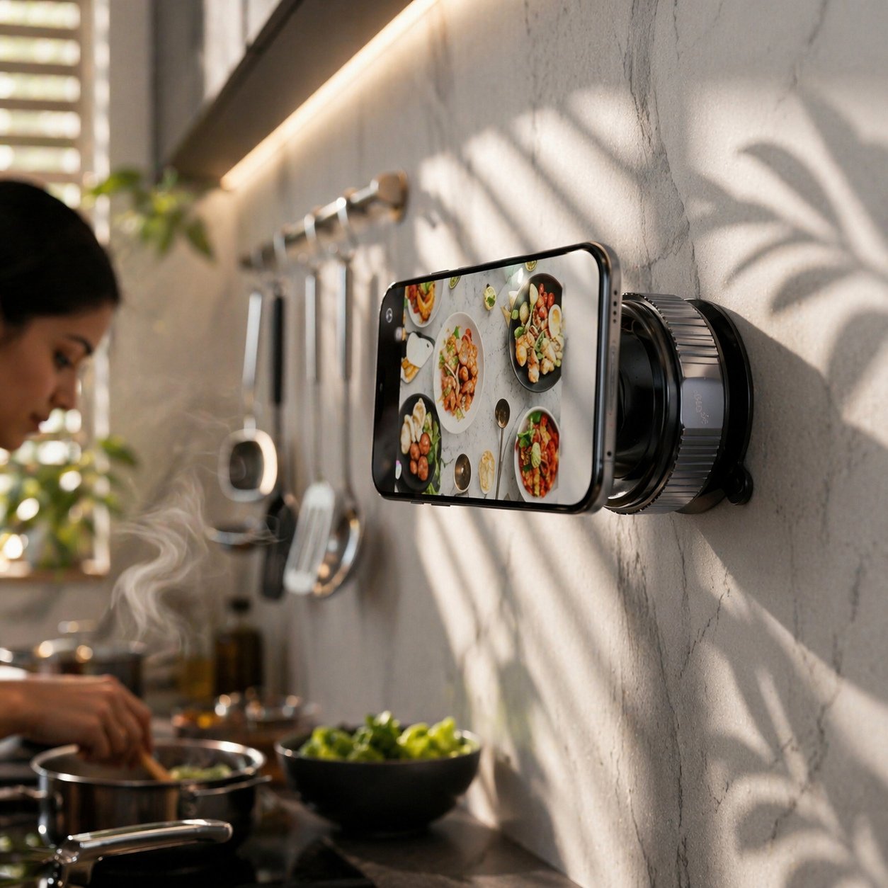 Premium Vacuum & Magnetic Phone Stand