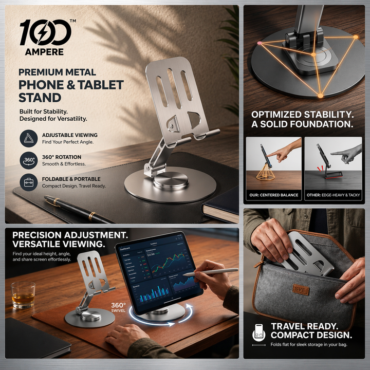 360 Degree Rotating Mobile Metal Stand