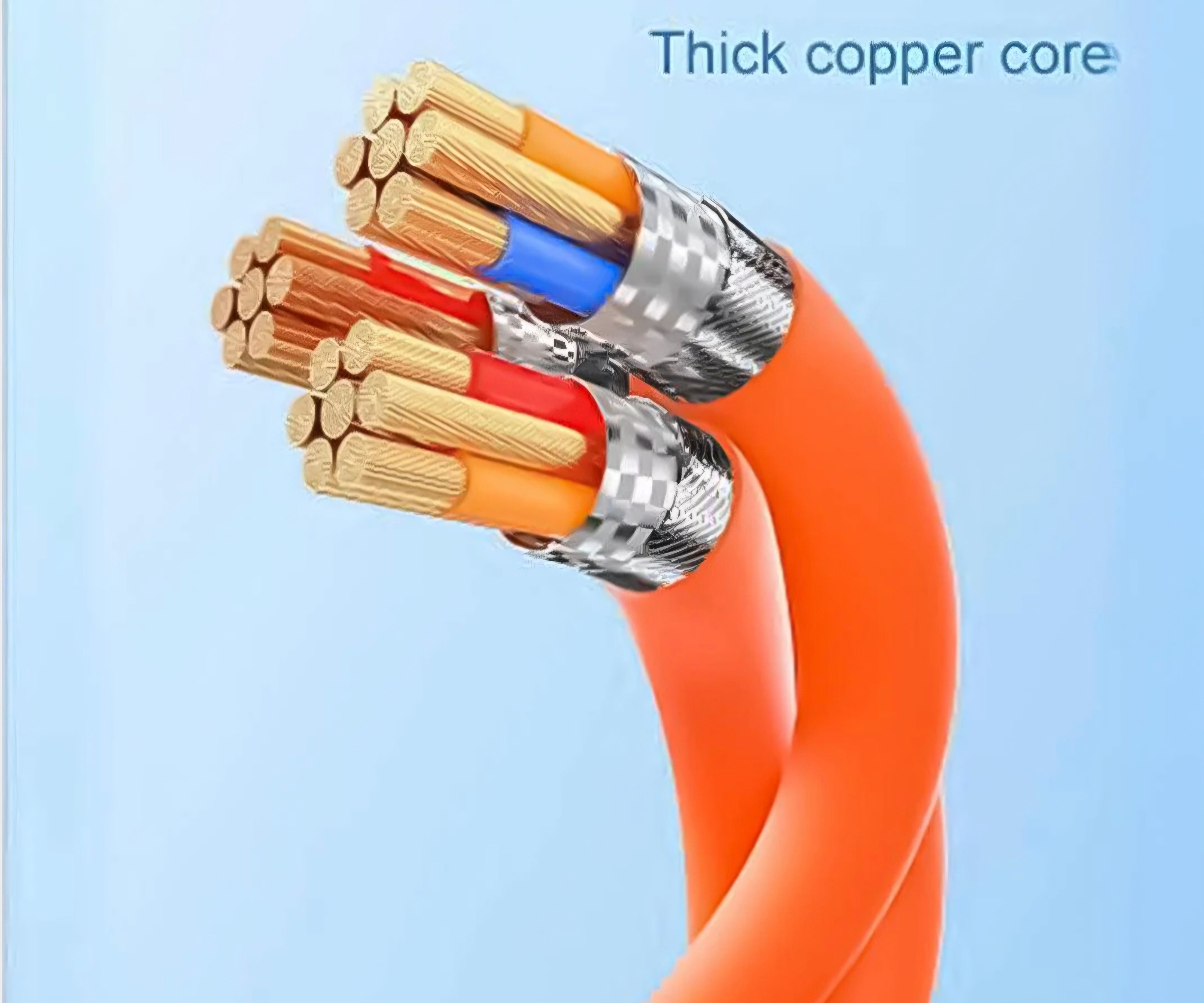 120W 3 in 1 Orange silicone cable