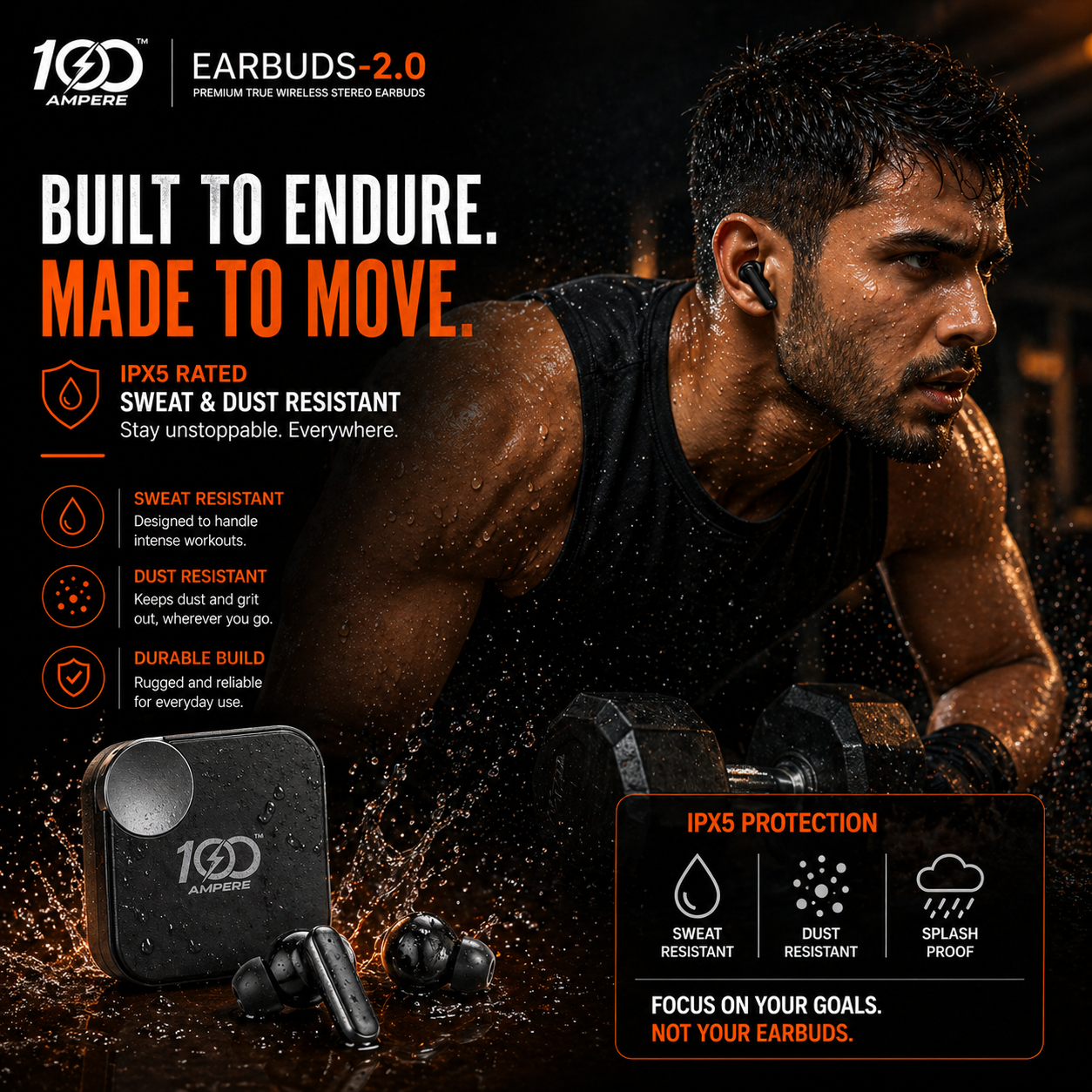 Earbuds 2.0 Black with Anti Slip Mobile Stand