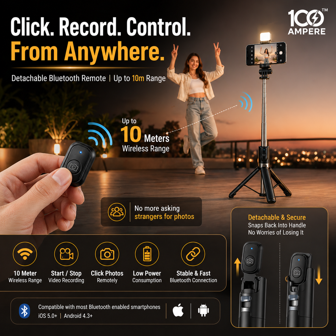 Content Creator Combo Kit - Selfie Tripod + Wireless Mic
