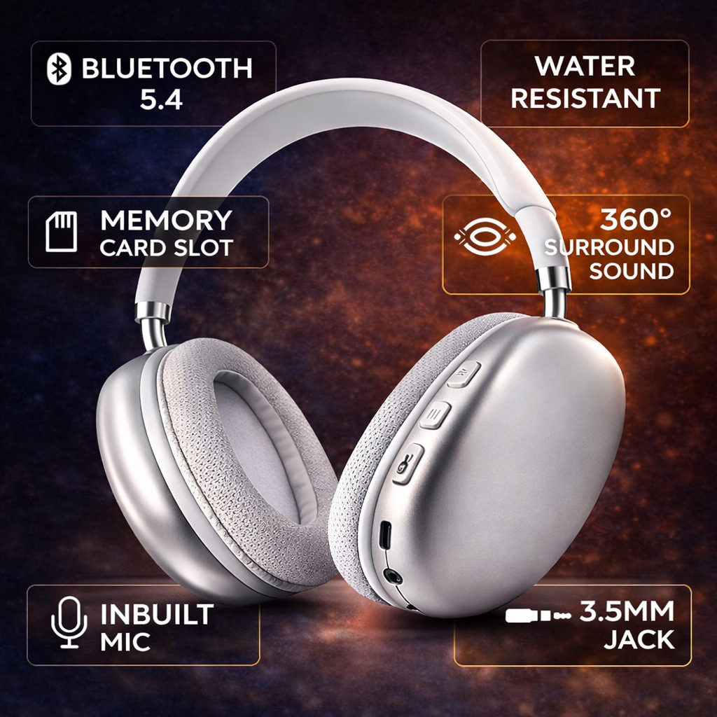 P9 Wireless Headphone & 3-in-1 Cable Combo