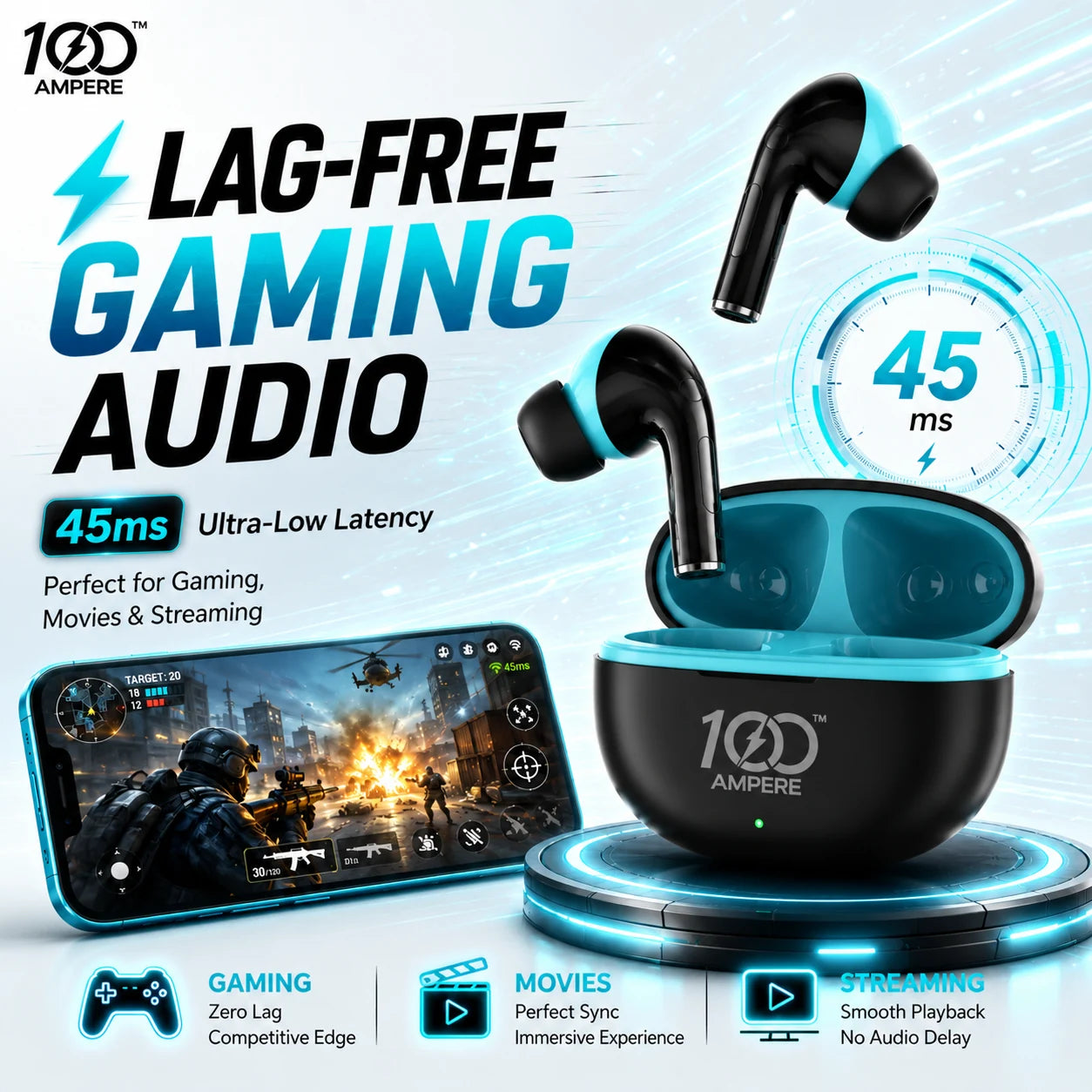 Lucky Pods Black Cyan