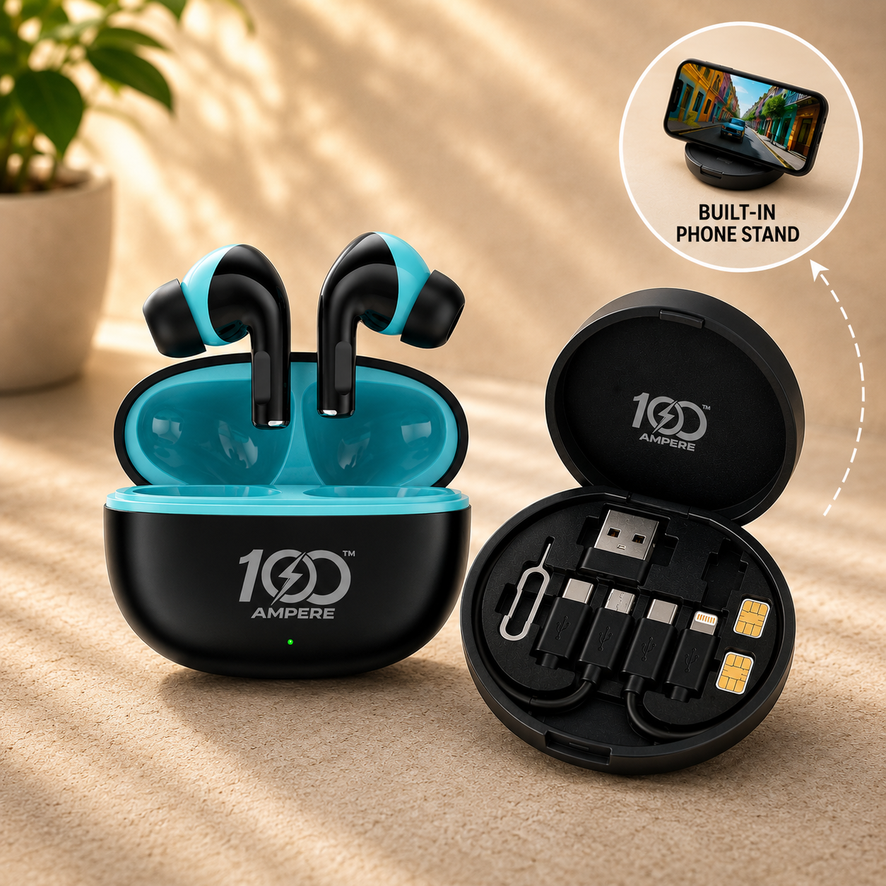 Lucky Pods Black with 6-in-1 Charging & Utility Kit