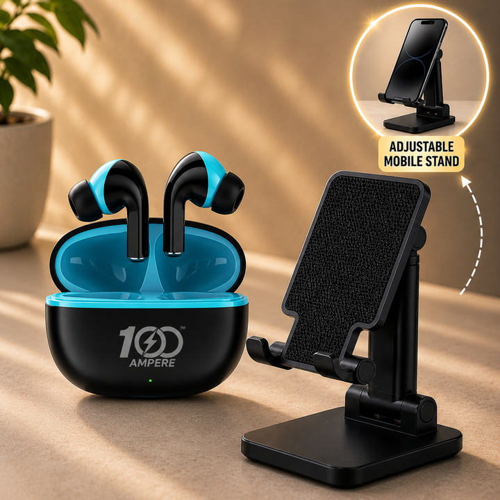 Lucky Pods Black with Anti Slip Mobile Stand