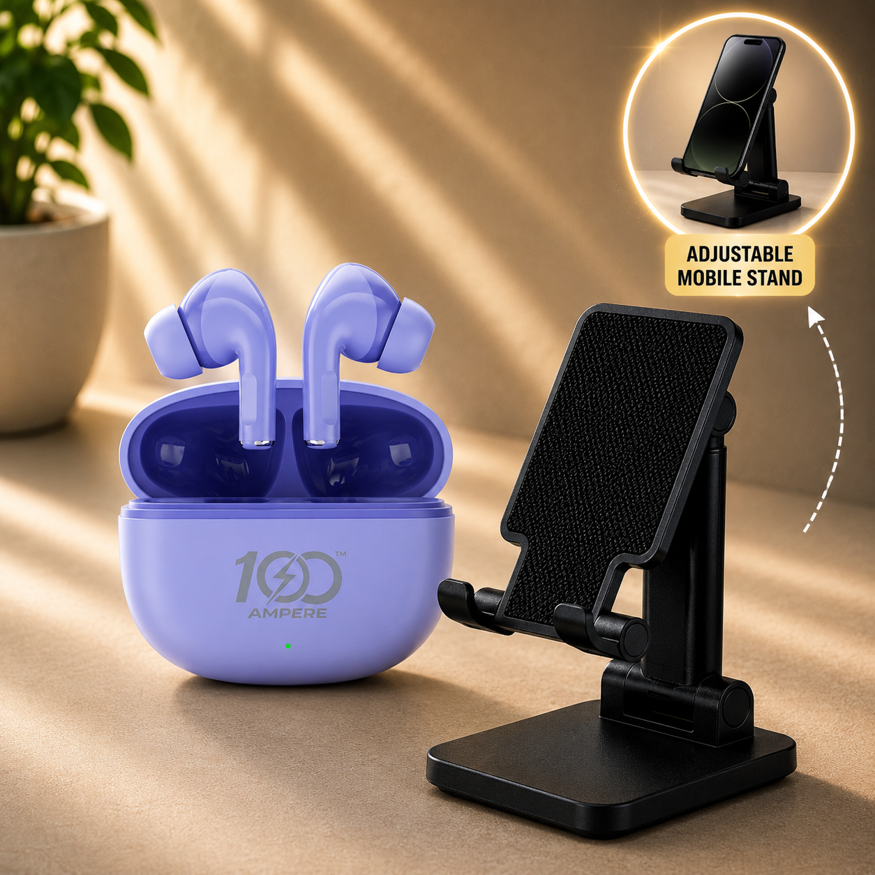 Lucky Pods Lavender with Anti Slip Mobile Stand