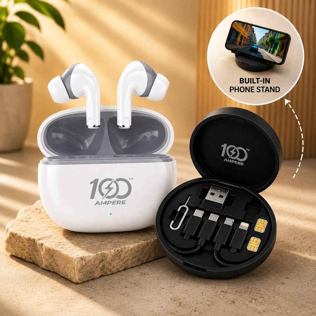 Lucky Pods White with 6-in-1 Charging & Utility Kit