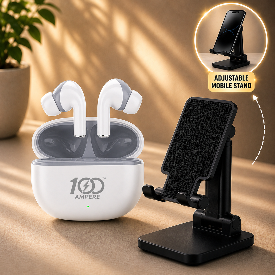 Lucky Pods White with Anti Slip Mobile Stand
