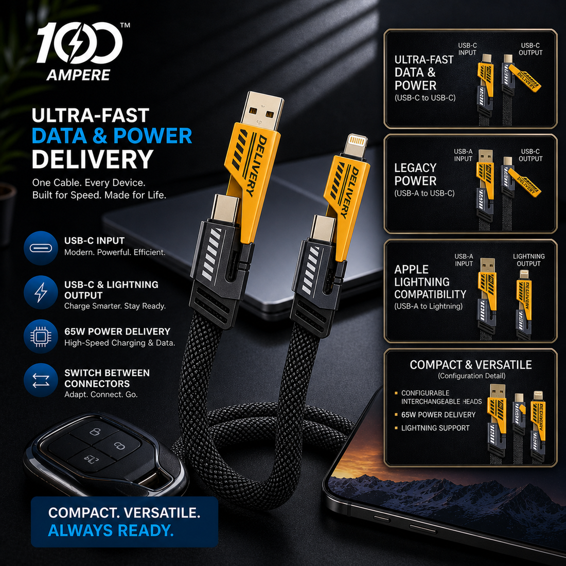 4 in 1 Convertible Cable