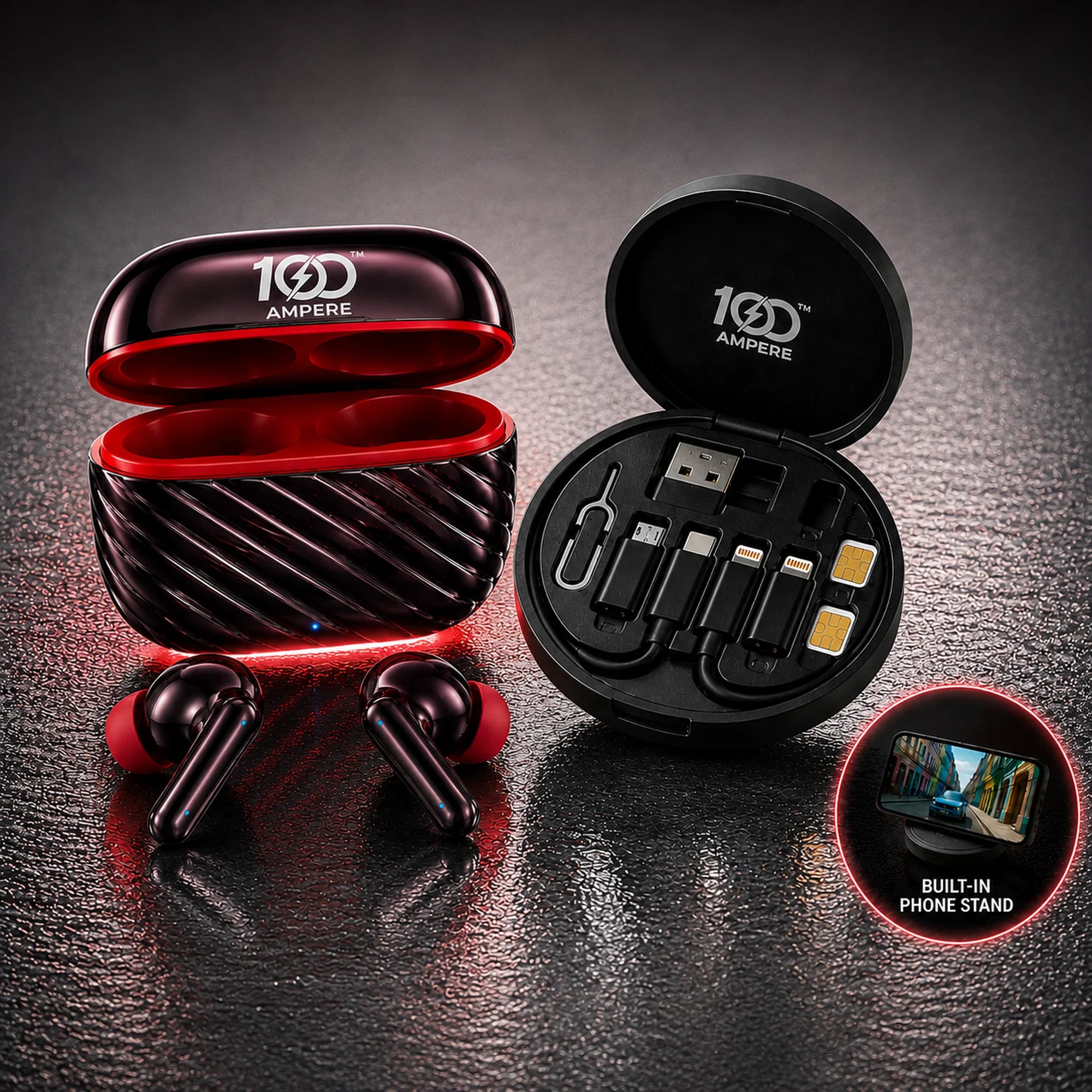 Shine101 Metallic Black with 6-in-1 Charging & Utility Kit