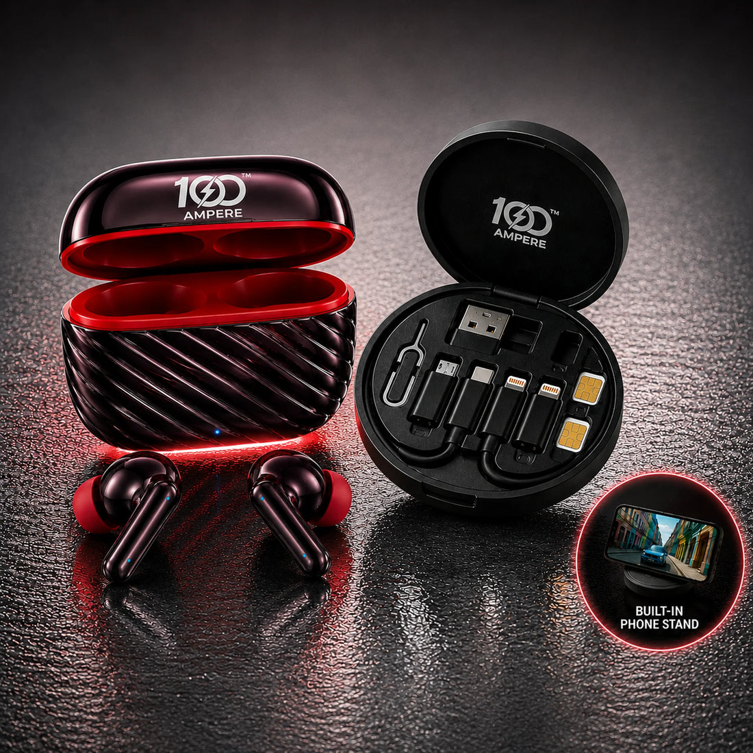 Shine101 Metallic Black with 6-in-1 Charging & Utility Kit