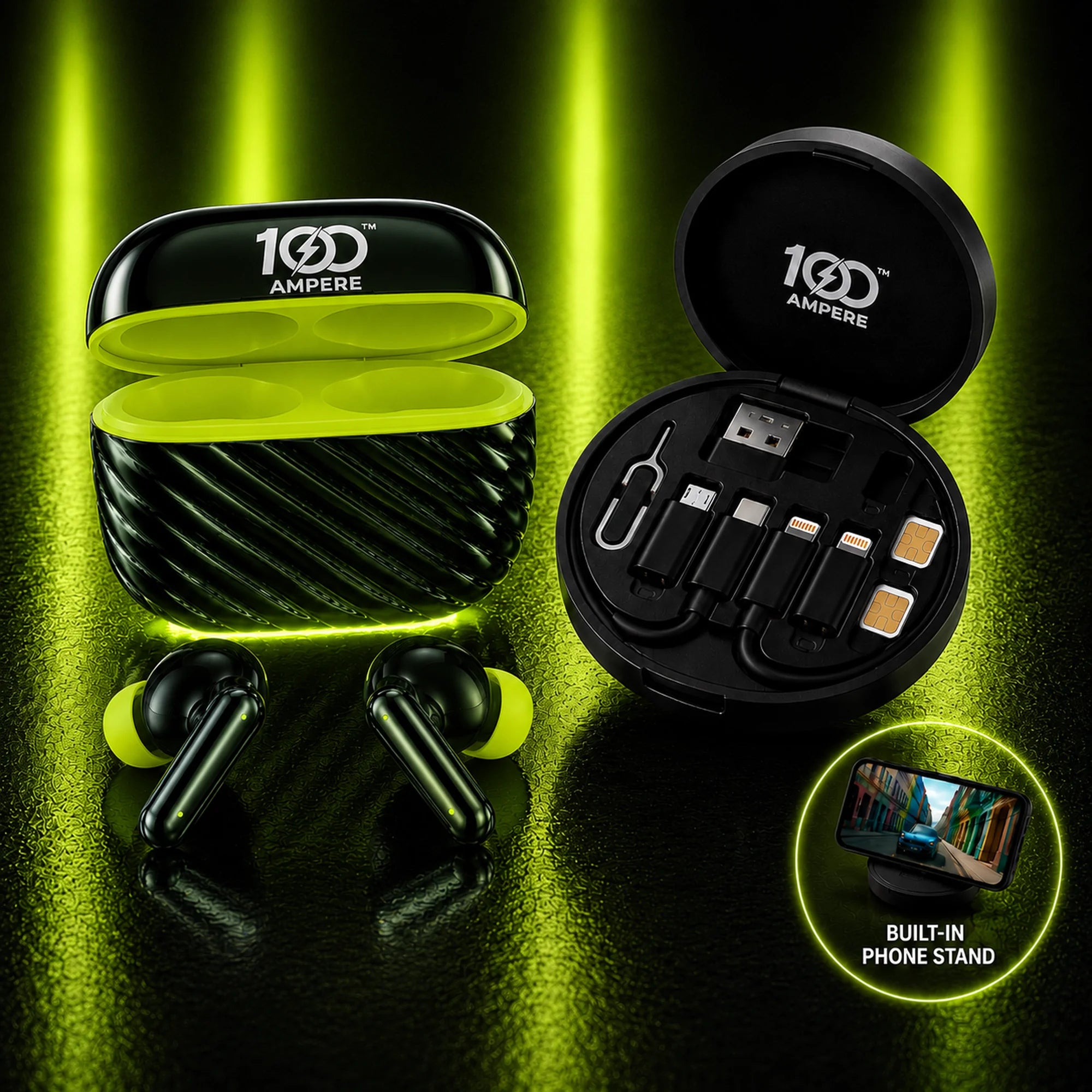 Shine101 Wave Green with 6-in-1 Charging & Utility Kit