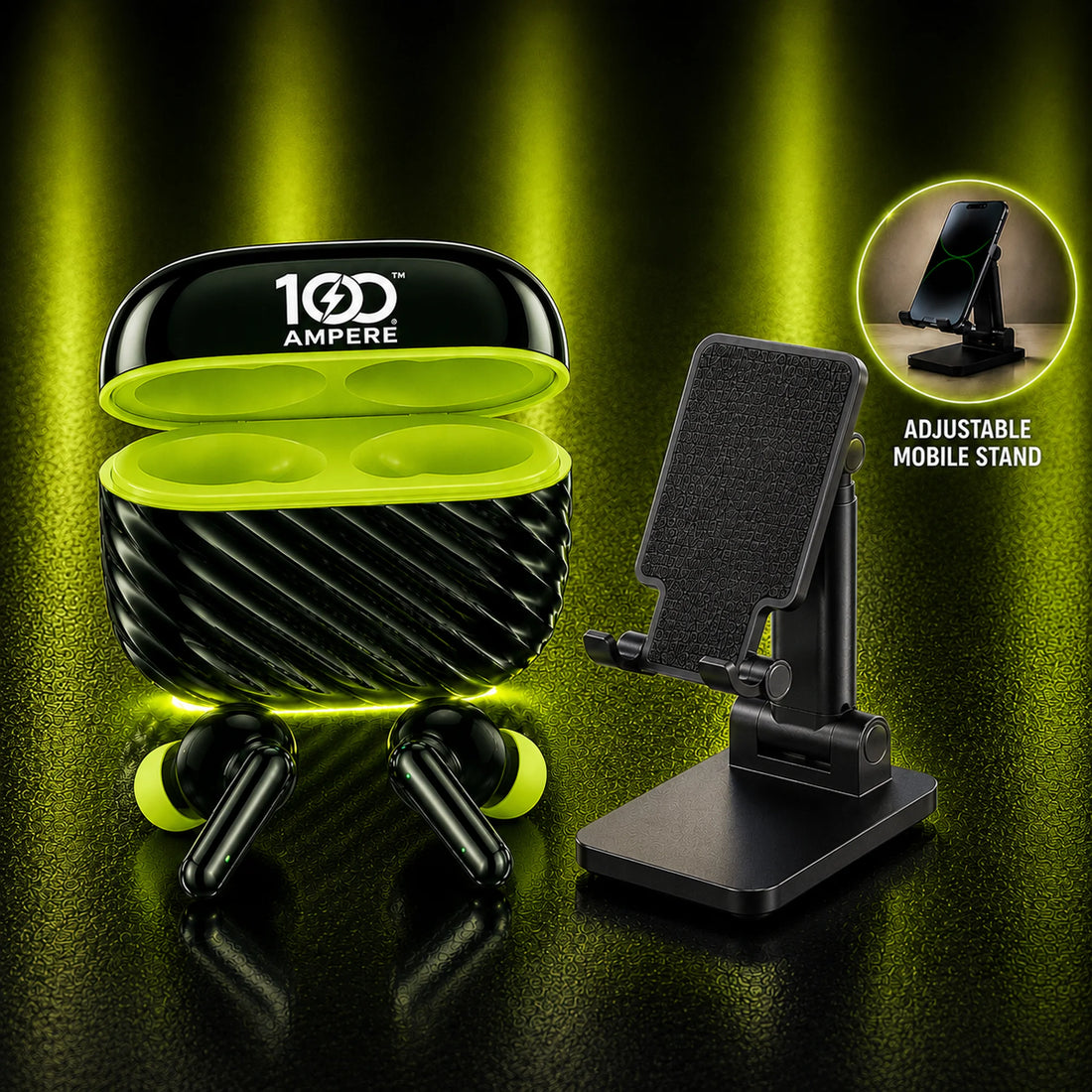 Shine101 Wave Green with Anti Slip Mobile Stand