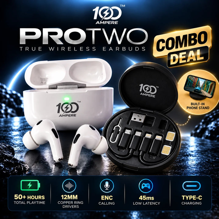 100AMPERE PROTWO White with 6-in-1 Charging & Utility Kit