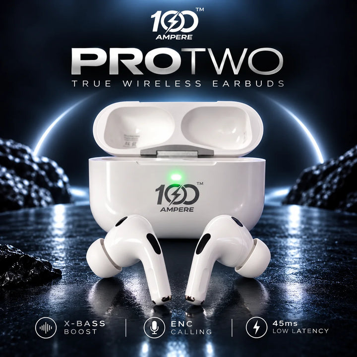 100AMPERE PROTWO WHITE EARBUDS