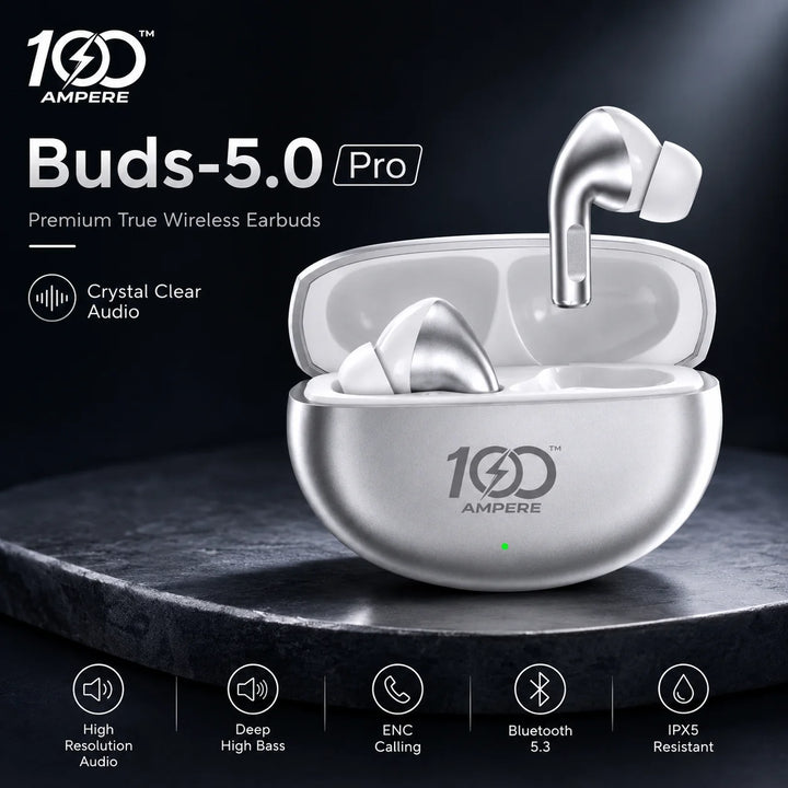 EARBUDS PRO 5.0 Silver White