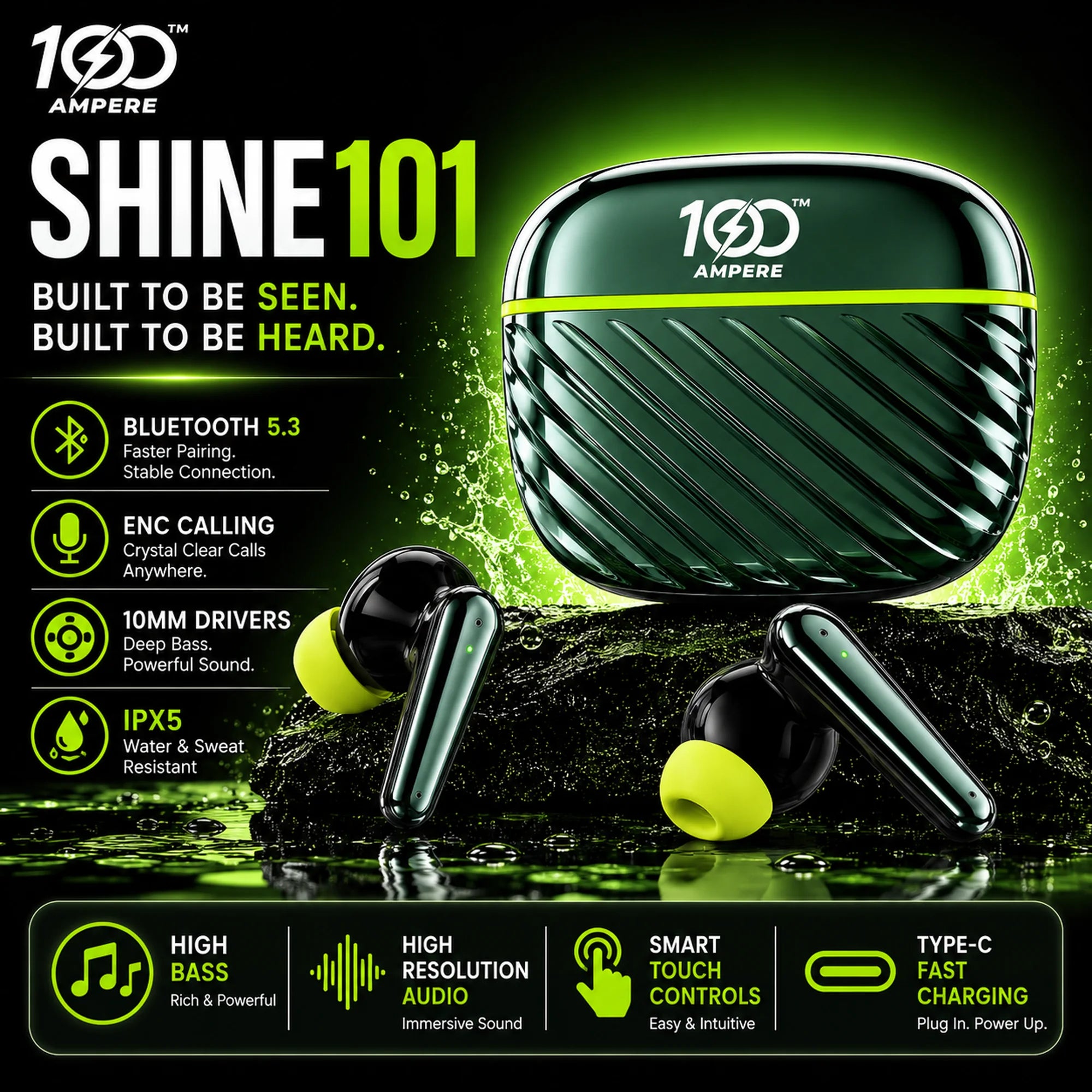Shine101 Wave Green with 6-in-1 Charging & Utility Kit