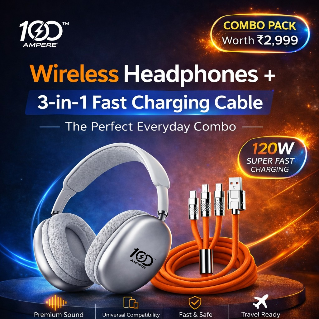 P9 Wireless Headphone & 3-in-1 Cable Combo