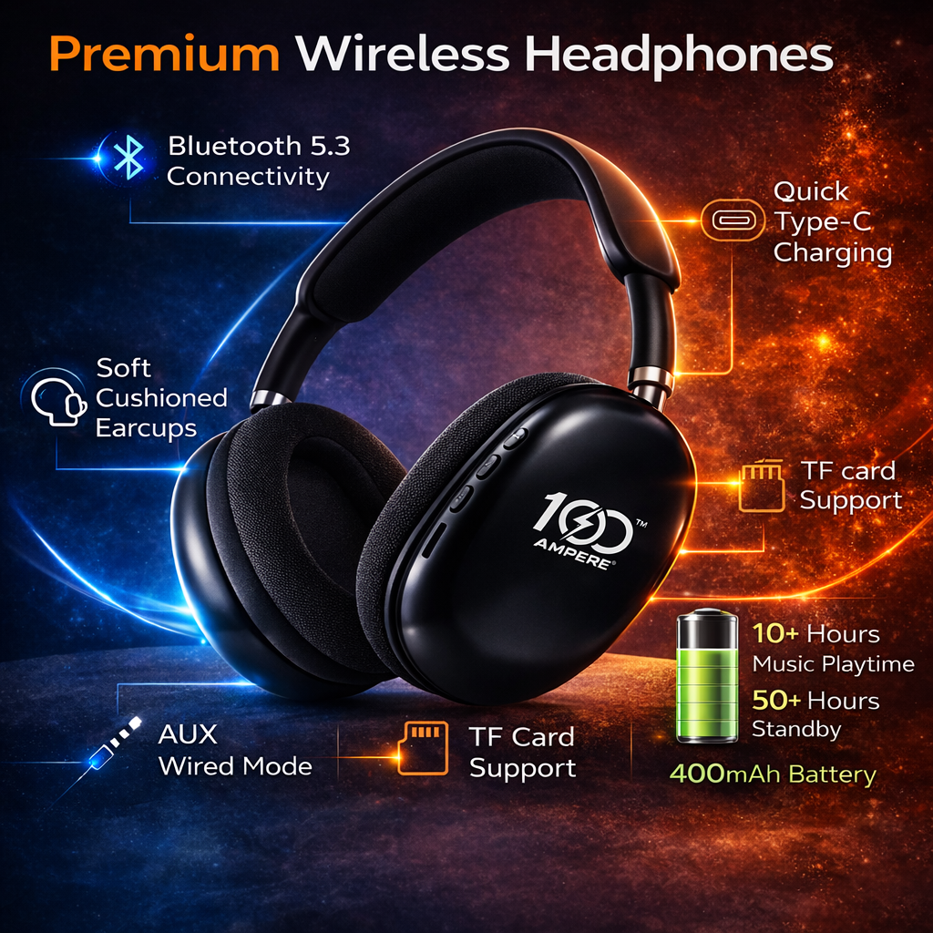 P9 Wireless Headphone & 3-in-1 Cable Combo